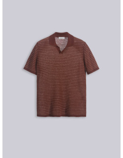 Polo rigata in lino